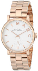 Marc Jacobs Baker White Dial Rose Gold Stainless Steel Strap Watch for Women - MBM3244 Watches Marc Jacobs   