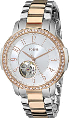 Fossil Architect Automatic Silver Dial Two Tone Steel Strap Watch for Women - ME3058 Watches Fossil   