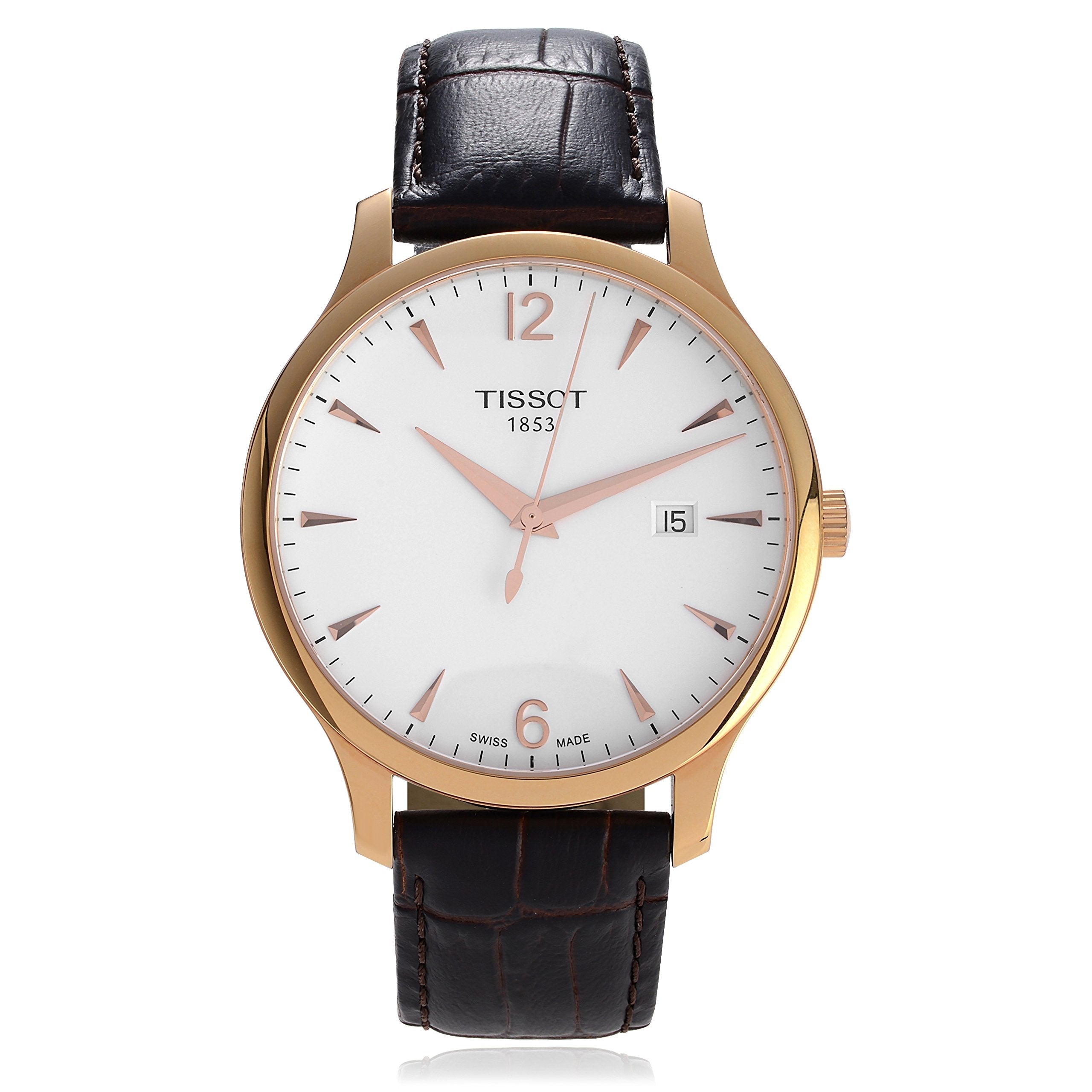 Tissot T Classic Tradition White Dial Brown Leather Strap Watch For Men - T063.610.36.037.00 Watches Tissot   