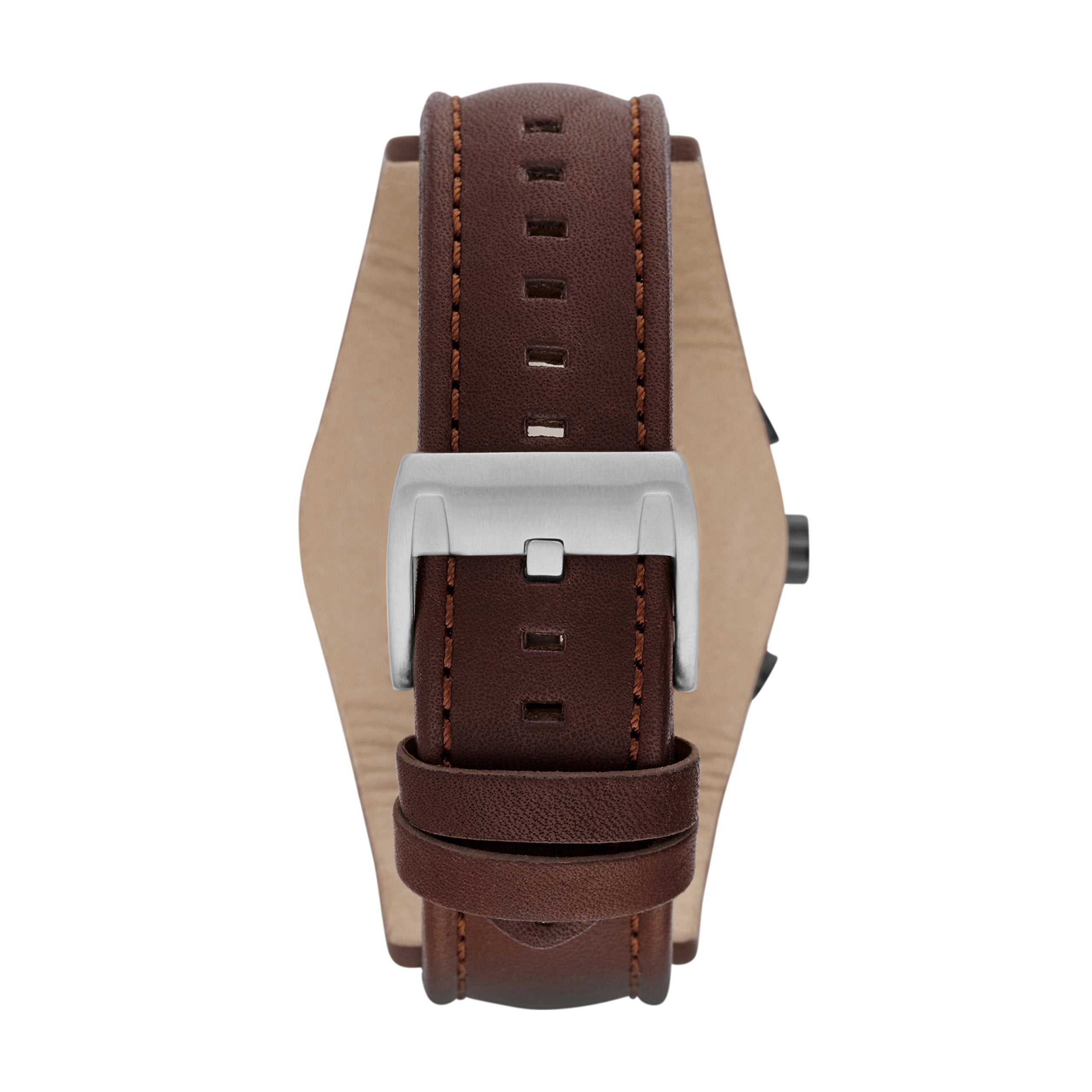 Fossil Coachman Chronograph White Dial Brown Leather Strap Watch for Men - CH2890 Watches Fossil   