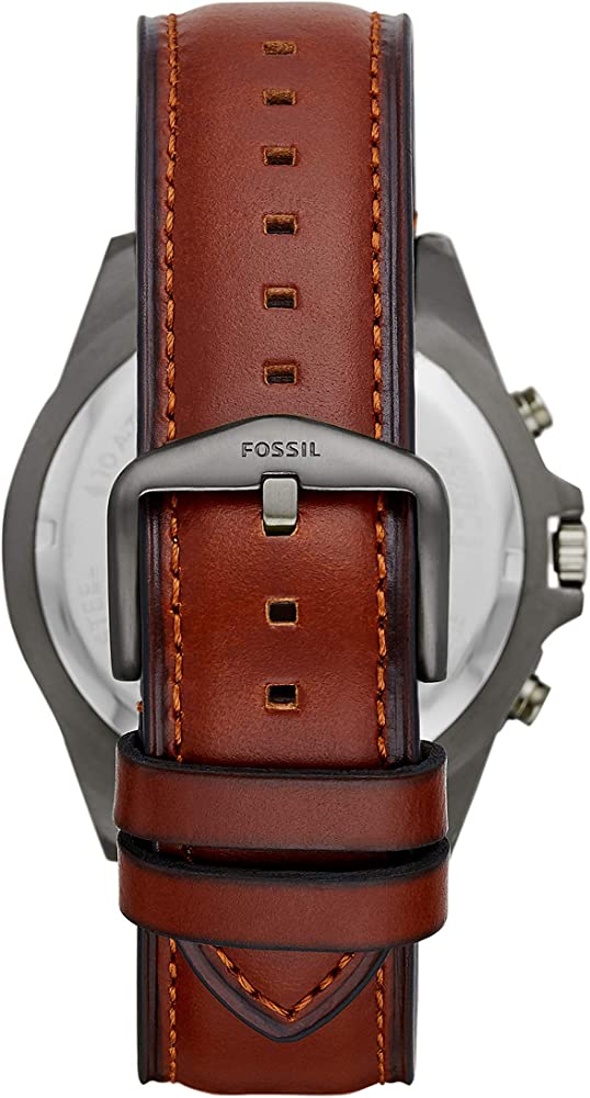 Fossil Garrett Chronograph Grey Dial Brown Leather Strap Watch for Men - FS5770 Watches Fossil   