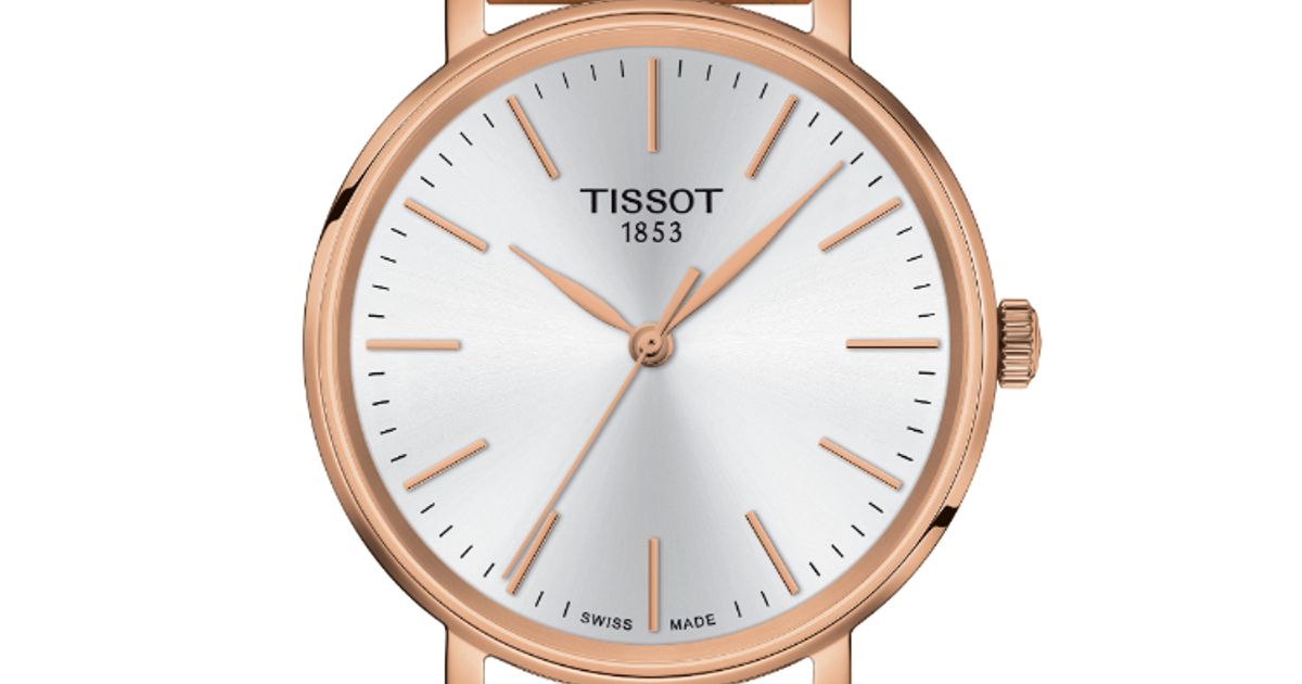 Tissot Everytime Lady Rose Gold Plated Leather Strap Watch for Women - T143.210.36.011.00 Watches Tissot   