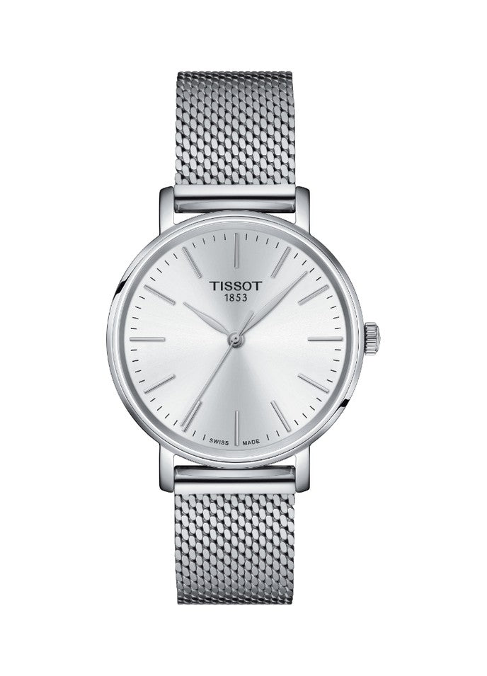 Tissot Everytime Lady Silver Dial Stainless Steel Mesh Bracelet Watch for Women - T143.210.11.011.00 Watches Tissot   