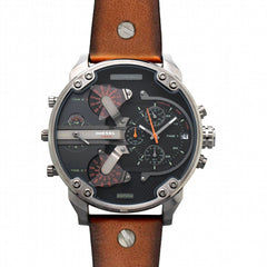 Diesel Mr Daddy 2.0 Black Dial Brown Leather Strap Watch For Men - DZ7332 Watches Diesel   