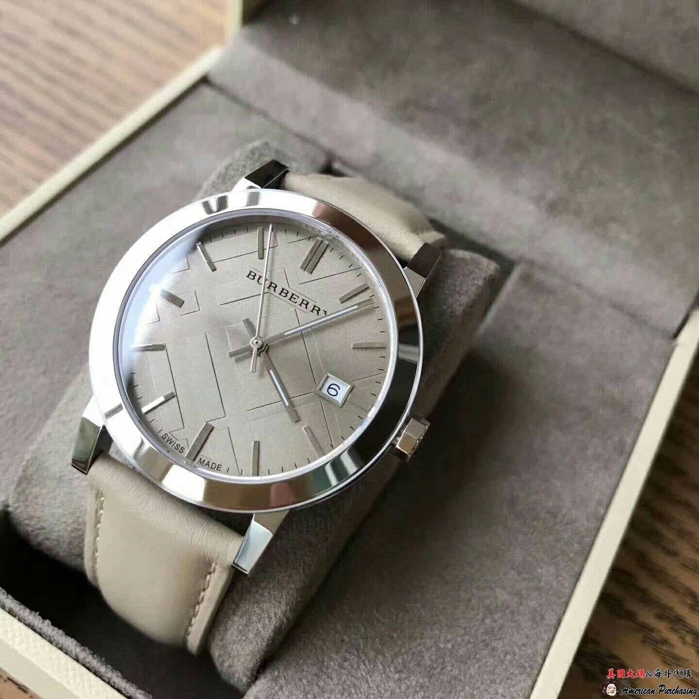 Burberry The City Silver Dial Beige Leather Strap Unisex Watch - BU9010 Watches Burberry   