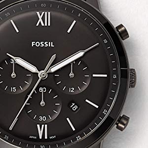 Fossil Grant Chronograph Black Dial Black Steel Strap Watch for Men - FS4832 Watches Fossil   