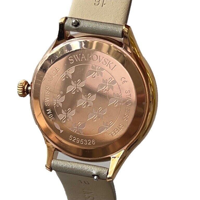 Swarovski Octea Nova Grey Dial Grey Leather Strap Watch for Women - 5295326 Watches Swarovski   