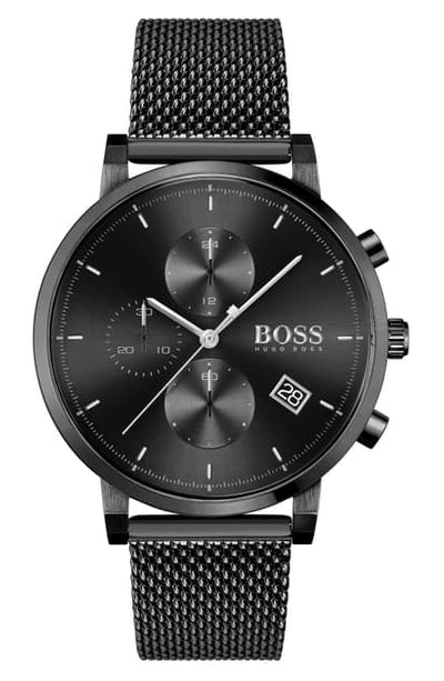 Hugo Boss Integrity Black Dial Black Mesh Bracelet Watch for Men - 1513813 Watches Hugo Boss   