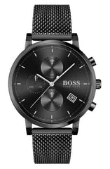 Hugo Boss Integrity Black Dial Black Mesh Bracelet Watch for Men - 1513813 Watches Hugo Boss   