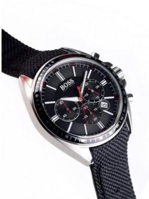 Hugo Boss Driver Black Dial Black Nylon Strap Watch for Men -1513087 Watches Hugo Boss   