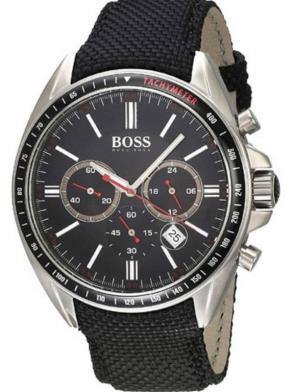 Hugo Boss Driver Black Dial Black Nylon Strap Watch for Men -1513087 Watches Hugo Boss   