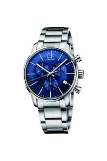 Calvin Klein City Chronograph Blue Dial Silver Steel Strap Watch for Men - K2G2714N Watches Calvin Klein   