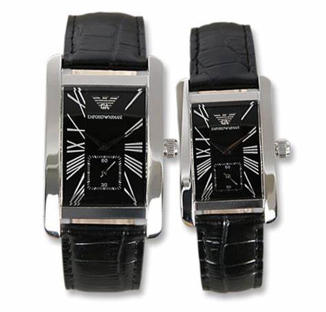 Emporio Armani Black Dial Black Leather Strap Watch For Men - AR0143 Watches Emporio Armani   