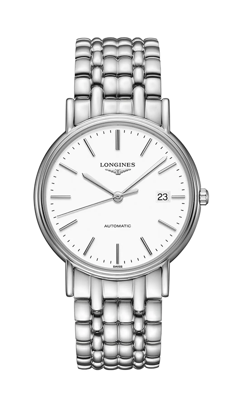Longines Presence 38.5mm Automatic Stainless Steel Watch for Men - L4.921.4.12.6 Watches Longines   