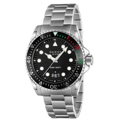 Gucci Dive Black Dial Silver Steel Strap Watch For Men - YA136208 Watches Gucci   