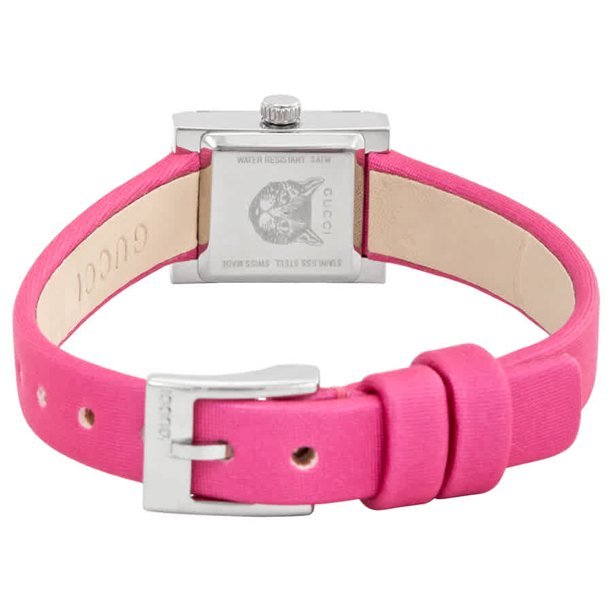 Gucci G-Frame Square Fuchsia Mother of Pearl Dial Fuchsia Leather Strap Watch For Women - YA128533 Watches Gucci   