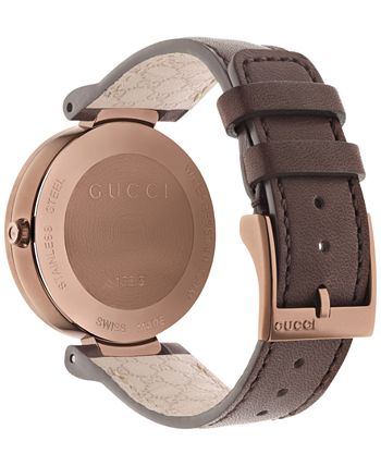 Gucci Interlocking Brown Dial Brown Leather Strap Watch For Women - YA133309 Watches Gucci   