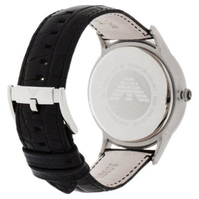 Emporio Armani Renato Black Dial Leather Strap Watch For Men - AR2411 Watches Emporio Armani   