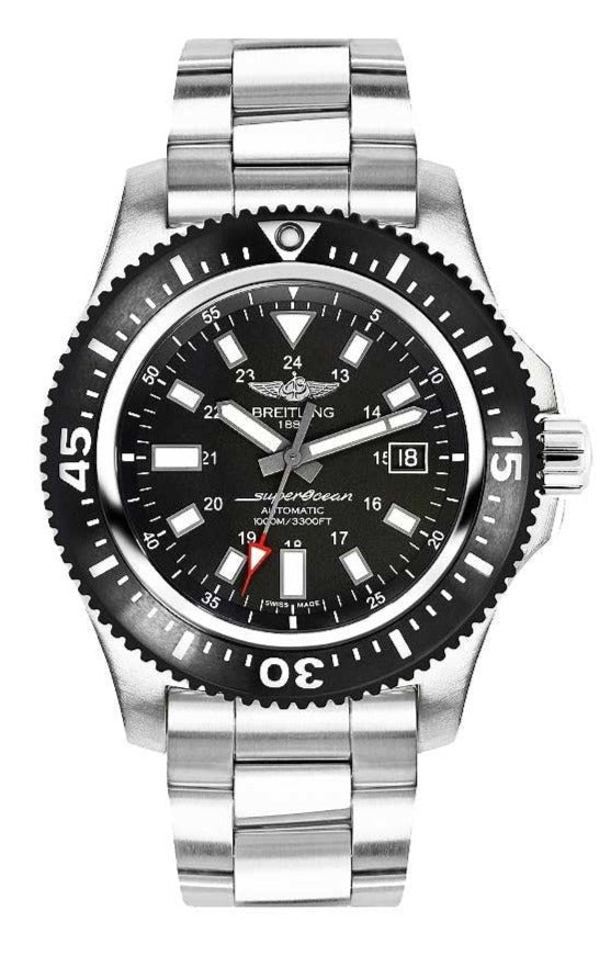 Breitling Superocean II Special 44mm Black Dial Silver Steel Strap Watch for Men - Y1739310/BF45/162A Watches Breitling   