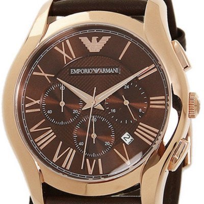 Emporio Armani Chronograph Brown Dial Brown Leather Strap Watch For Men - AR1701 Watches Emporio Armani   