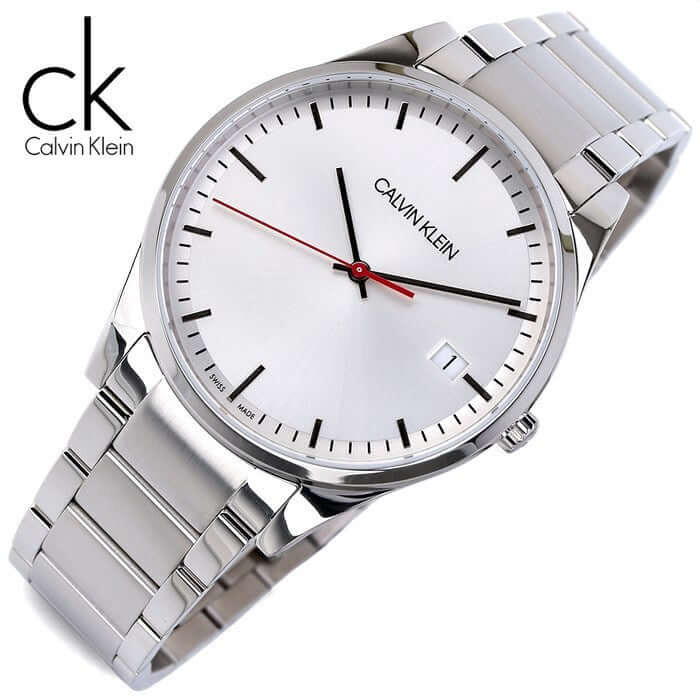 Calvin Klein City Quartz White Dial Silver Steel Strap Watch for Men - K2G2G1Z6 Watches Calvin Klein   