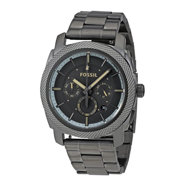 Fossil Machine Chronograph Grey Dial Grey Steel Strap Watch for Men - FS5172 Watches Fossil   