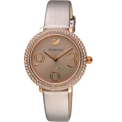 Swarovski Crystal Frost Grey Dial Grey Leather Strap Watch for Women - 5484067 Watches Swarovski   