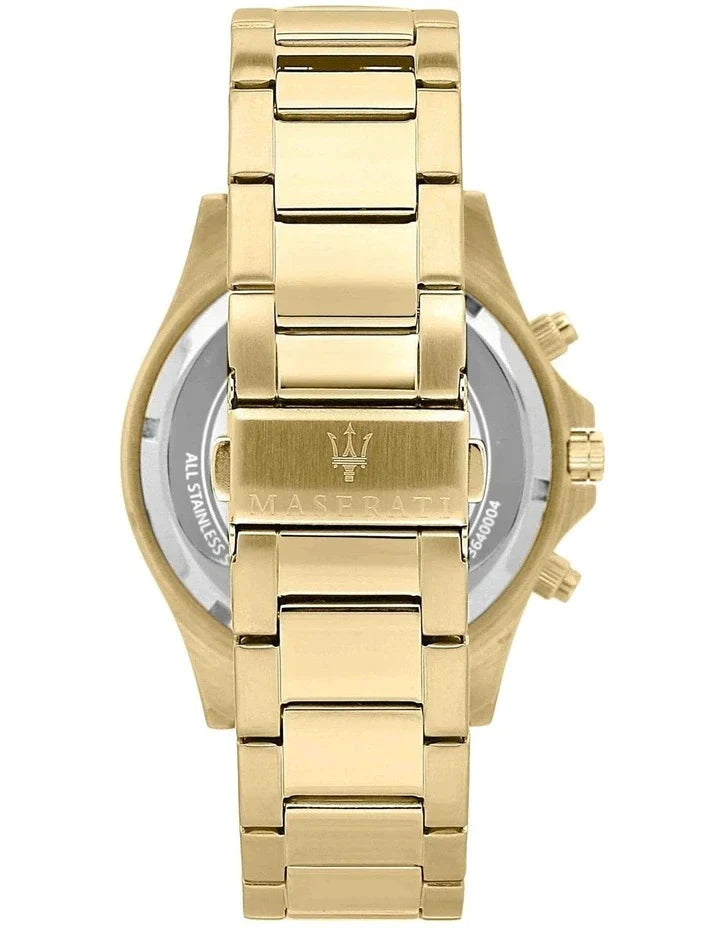 Maserati SFIDA Quartz Yellow Dial Gold Strap Watch For Men - R8873640005 Watches Maserati   