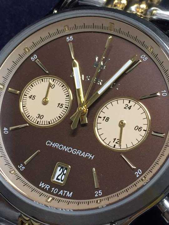 Maserati Legend Chronograph 42mm Brown Dial Two Tone Stainless Steel Watch For Men - R8873638003 Watches Maserati   