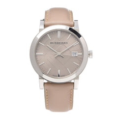 Burberry The City Silver Dial Beige Leather Strap Unisex Watch - BU9010 Watches Burberry   