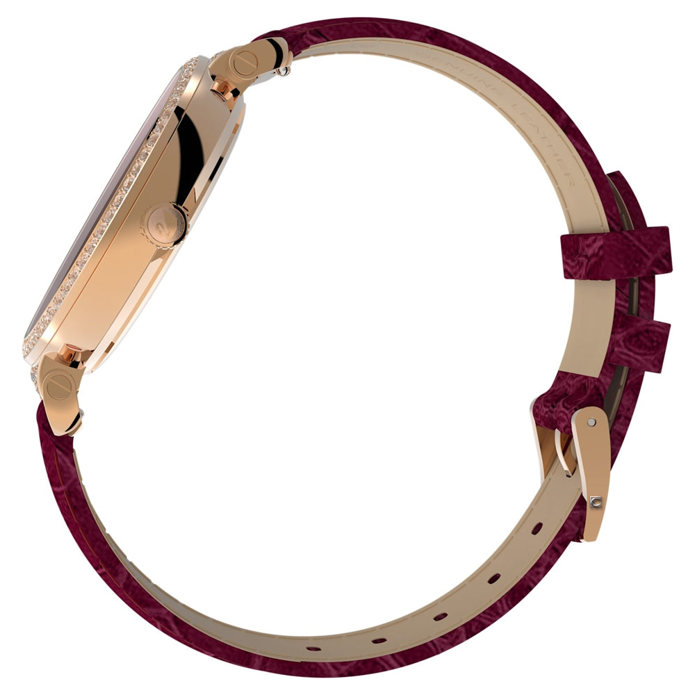 Swarovski Passage Moon Phase Red Dial Red Leather Strap Watch for Women - 5613323 Watches Swarovski   