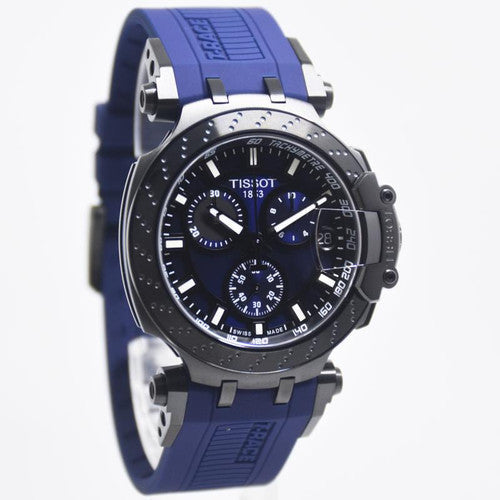 Tissot T Race Chronograph 42mm Blue Dial Blue Silicon Strap Watch For Men - T115.417.37.041.00 Watches Tissot   