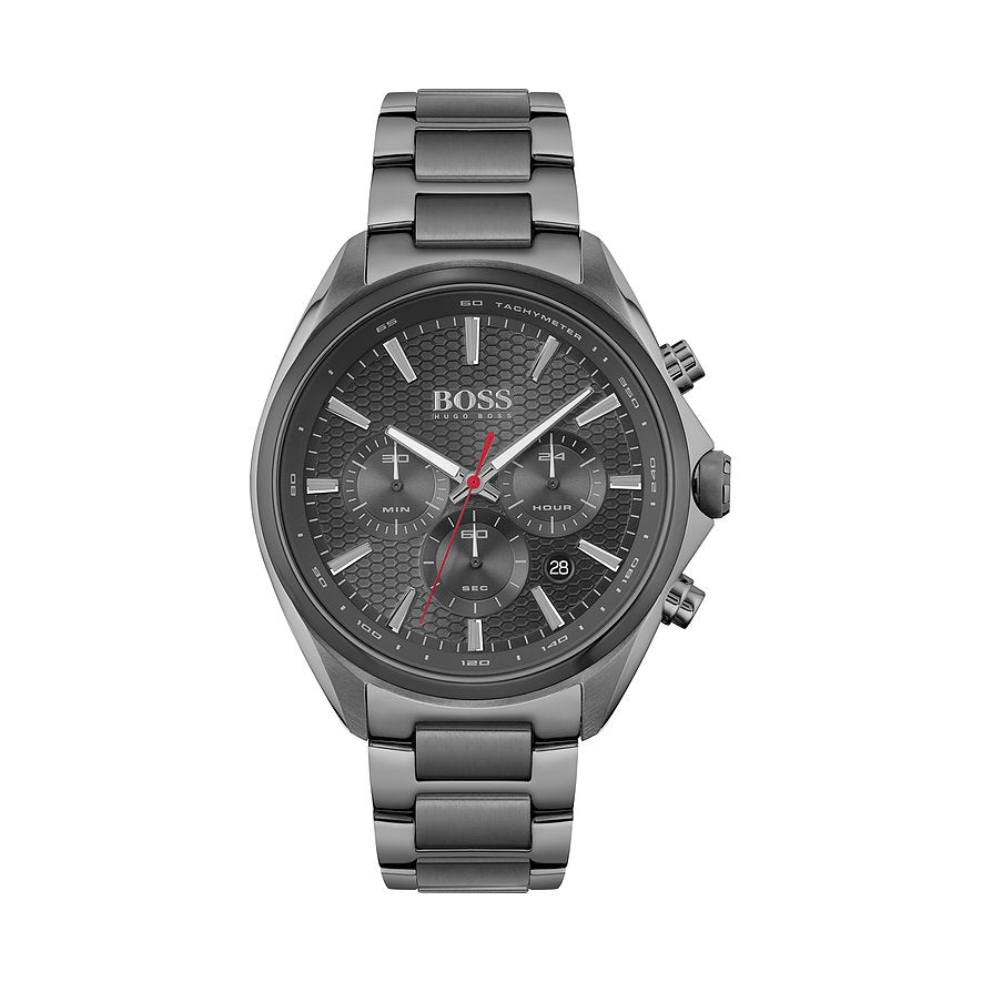 Hugo Boss Distinct Grey Dial Gren Steel Strap Watch for Men - 1513858 Watches Hugo Boss   