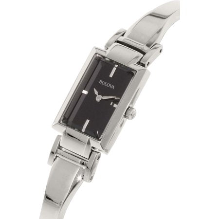 Bulova Classic Collection Black Dial Silver Steel Strap Watch for Women - 96L138 Watches Bulova   