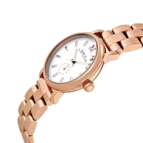 Marc Jacobs Baker White Dial Rose Gold Stainless Steel Watch for Women - MBM3248 Watches Marc Jacobs   