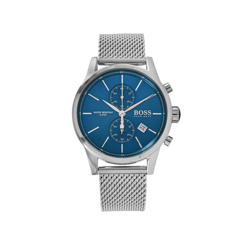 Hugo Boss Jet Blue Dial Silver Mesh Bracelet Watch for Men - 1513441 Watches Hugo Boss   