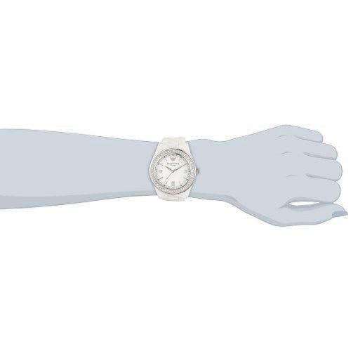 Emporio Armani Ceramica White Mother of Pearl Dial Stainless Steel Strap Watch For Women - AR1426 Watches Emporio Armani   