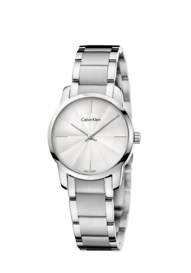 Calvin Klein City White Dial Silver Steel Strap Watch for Women - K2G23146 Watches Calvin Klein   