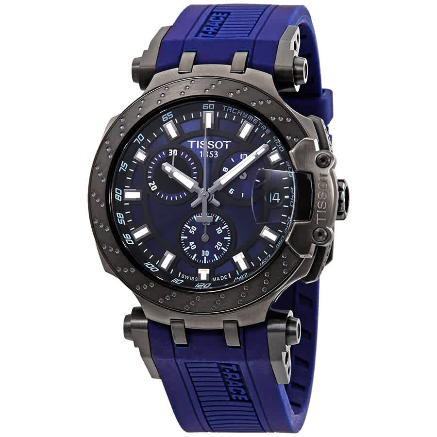 Tissot T Race Chronograph 42mm Blue Dial Blue Silicon Strap Watch For Men - T115.417.37.041.00 Watches Tissot   