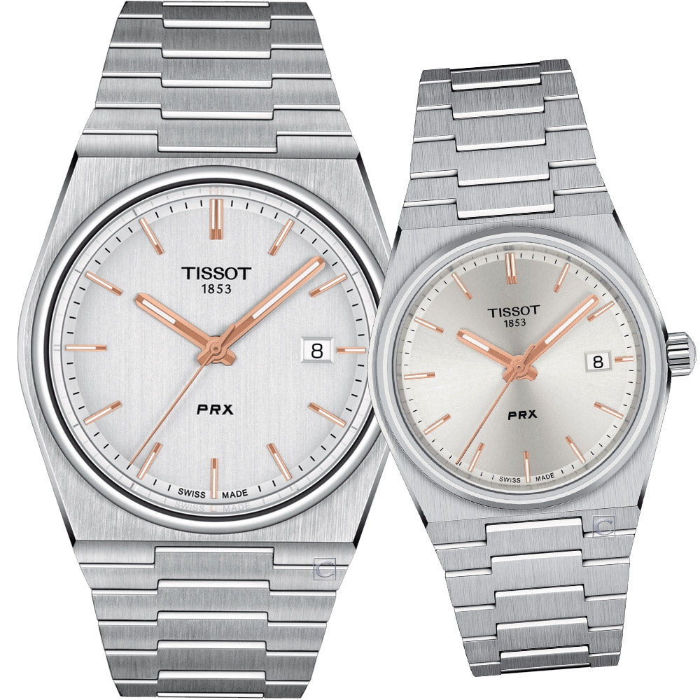 Tissot PRX 40mm Quartz Silver Dial Stainless Steel Strap Watch for Men - T137.410.11.031.00 Watches Tissot   