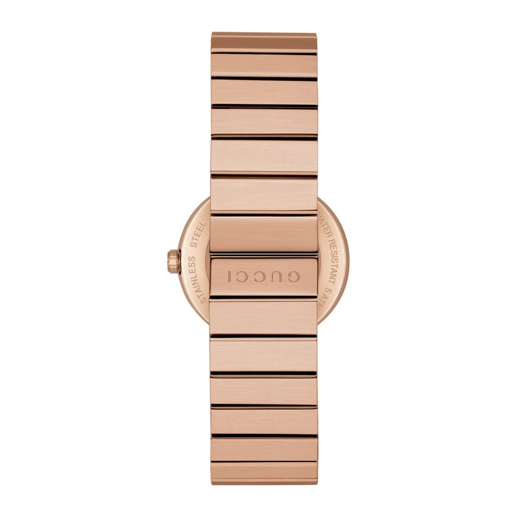 Gucci G Interlocking Mother of Pearl Dial Rose Gold Steel Strap Watch For Women - YA133515 Watches Gucci   