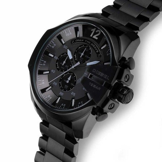 Diesel Mega Chief Chronograph Black Dial Black Stainless Steel Watch For Men - DZ4355 Watches Diesel   