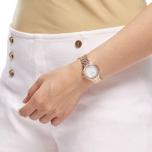 Swarovski Lovely Crystals Mother of Pearl Dial Rose Gold Steel Strap Watch for Women - 5261496 Watches Swarovski   