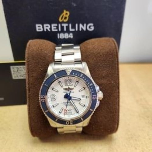 Breitling Superocean 42mm White Dial Silver Steel Strap Watch for Men - A17366D81A1A1 Watches Breitling   