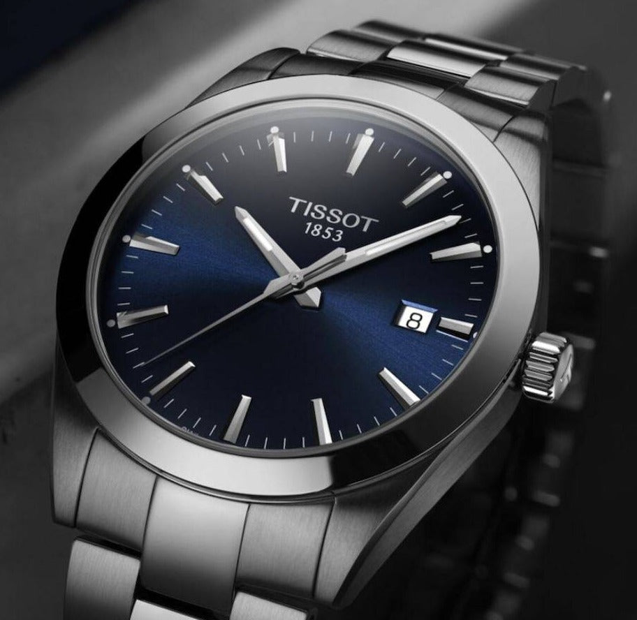 Tissot Gentleman Quartz Blue Dial Watch For Men - T127.410.11.041.00 Watches Tissot   