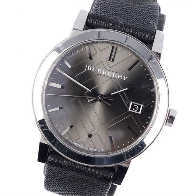 Burberry Heritage Grey Dial Black Leather Strap Watch for Men - BU9024 Watches Burberry   