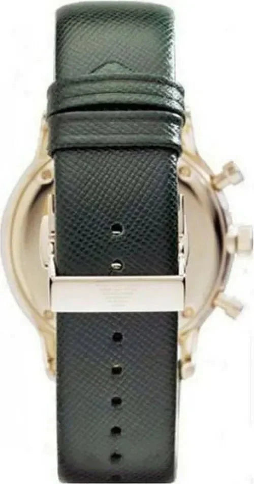 Emporio Armani Chronograph Champagne Dial Green Leather Strap Watch For Men - AR1722 Watches Emporio Armani   