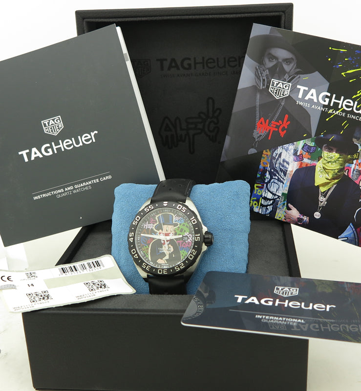 Tag Heuer Formula 1 Alec Monopoly Special Edition Black Rubber Strap Watch for Men - WAZ1117.FT8023 Watches Tag Heuer   