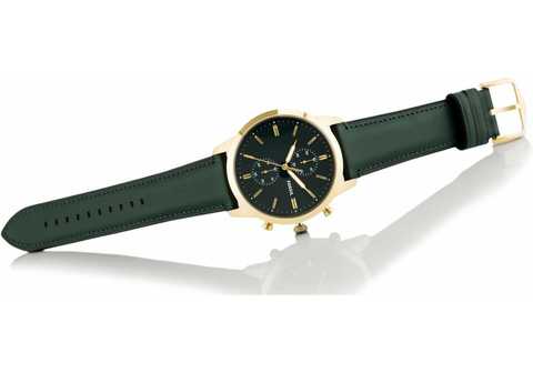 Fossil Townsman Chronograph Green Dial Green Leather Strap Watch for Men - FS5599 Watches Fossil   