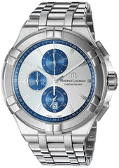 Maurice Lacroix Aikon Chronograph Silver Dial Silver Steel Strap Watch for Men - AI1018-SS002-131-1 Watches Maurice Lacroix   